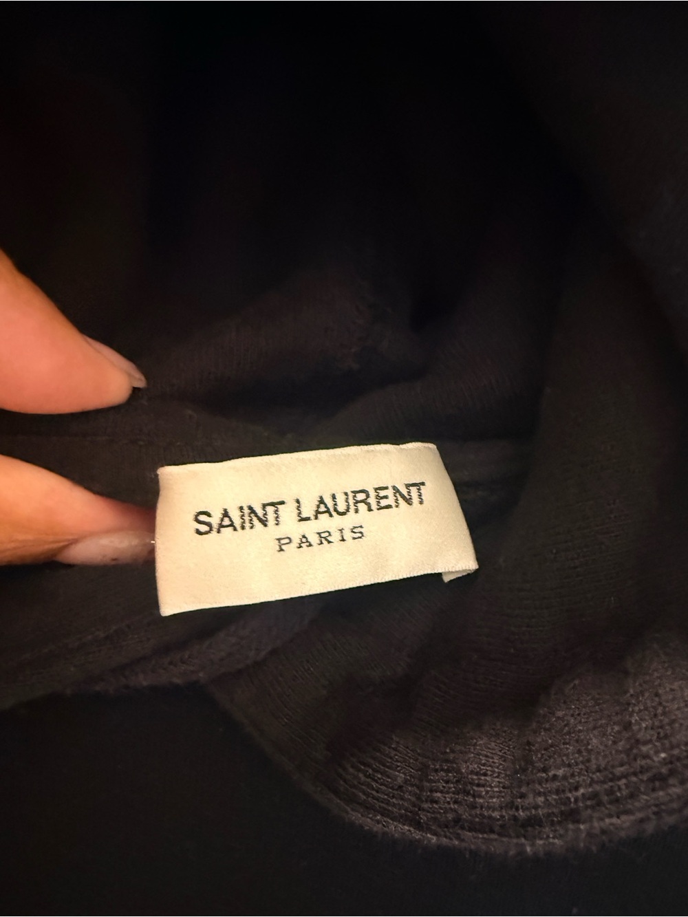 Saint Laurent Paris Script Logo Hoodie Black Size L (Fits Small/Medium) - Picture 4 of 5